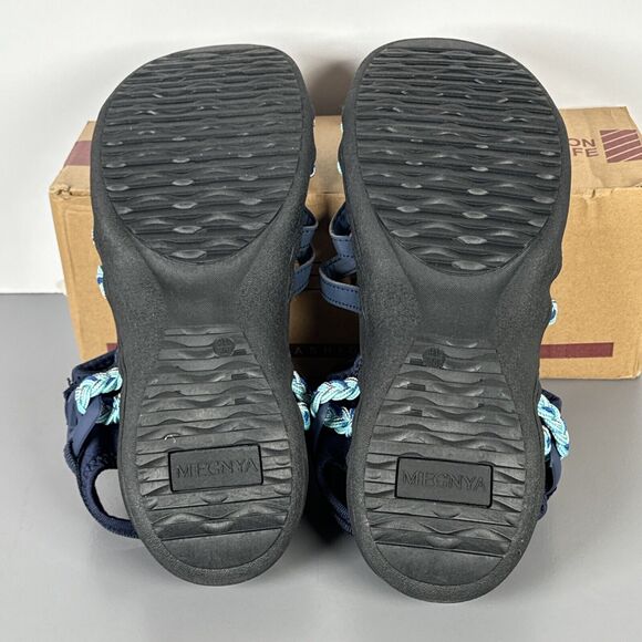 Megnya Blue Braided Cord Sandals Hook & Loop Strap Arch Support Womens Sz 10 NEW - Picture 8 of 11
